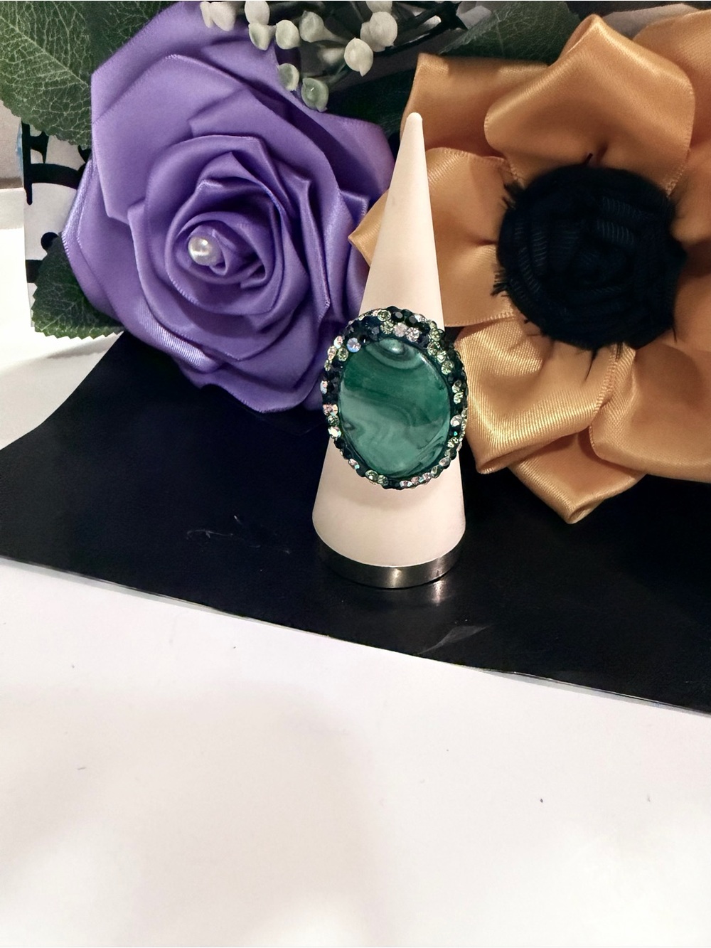 Green Gemstone Statement Ring - Women Jewelry Rings